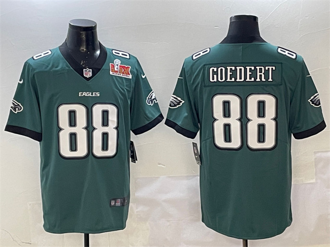 Men's Green Philadelphia Eagles #88 Dallas Goedert 2025 Super Bowl LIX Patch New Vapor Untouchable Limited Stitched Football Jersey